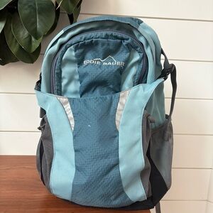 Eddie Bauer Stowaway Packable 20L Daypack Blue Hiking Camping Outdoor Travel
